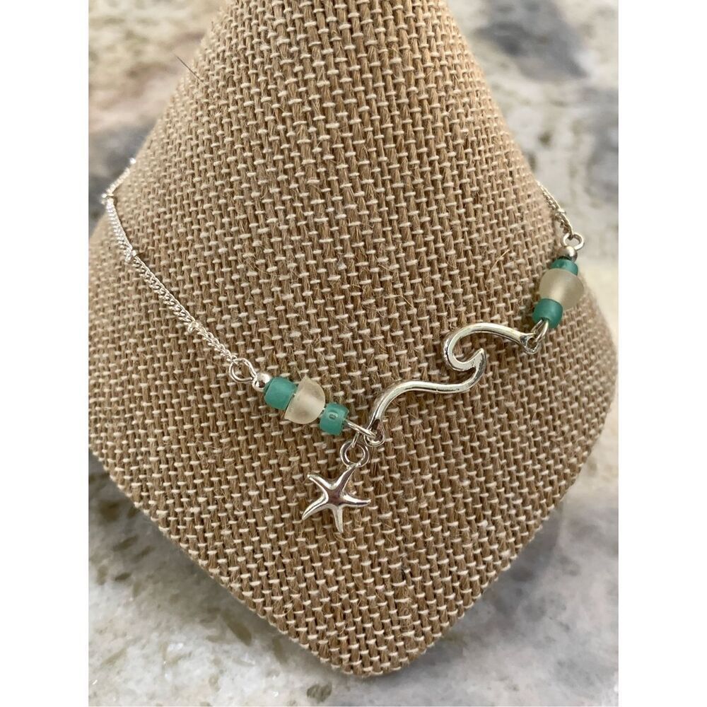 Silver Anklet with Starfish #beach